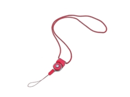 Chaveiro Longo Com Fivela Giratória Removível De Dupla Utilização E Capa Para Celular (vermelho)