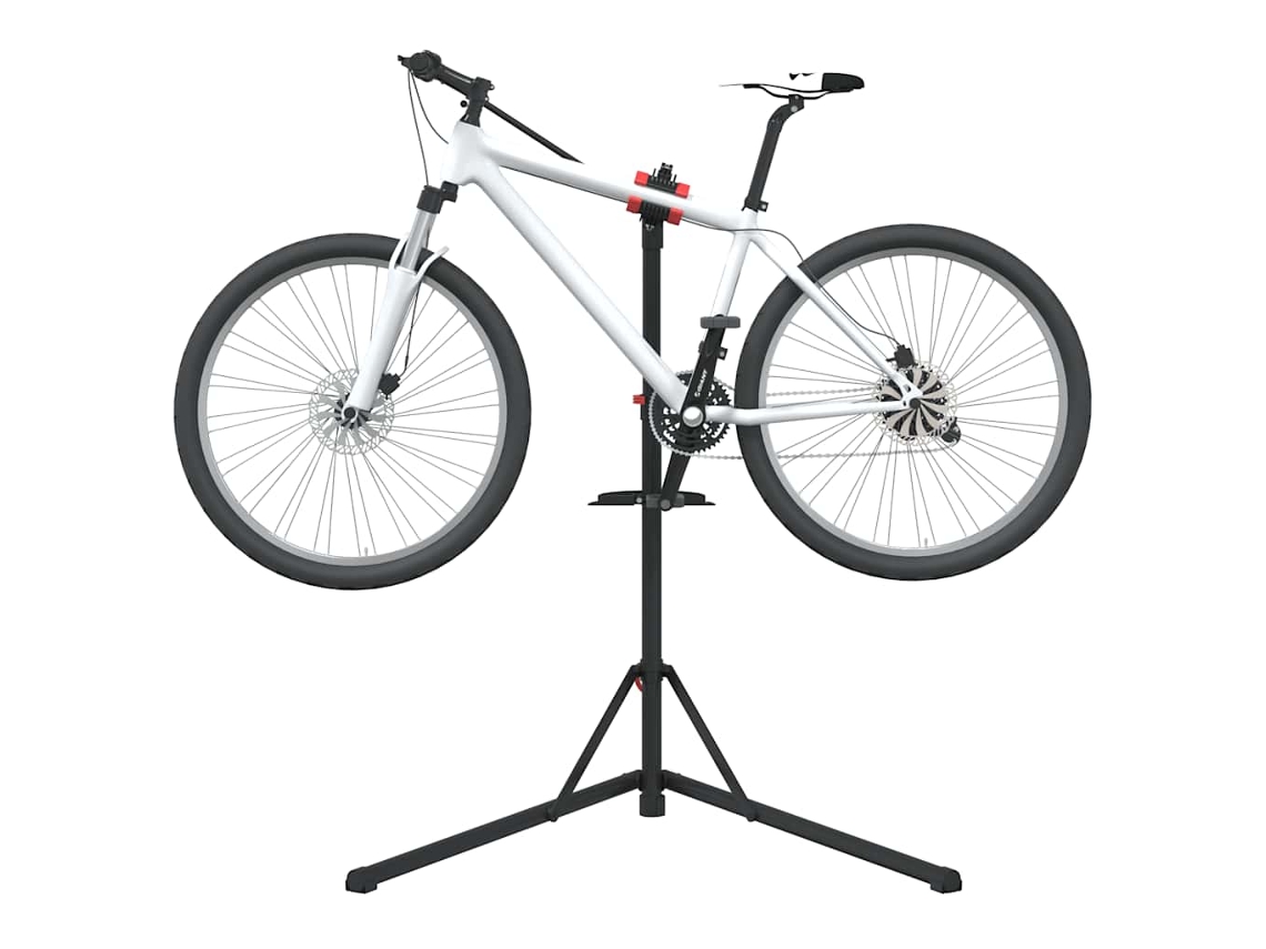 Vidaxl Suporte P/ Reparar Bicicletas Ajustável 92-152 Cm Aço Vermelho