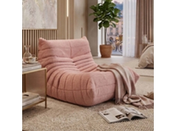 Sofá individual de veludo bouclé rosa para preguiça, poltrona ergonômica moderna 75x86x105 cm LAZYSPACE