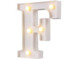 Letras de Led com 26 do Alfabeto, Perfeitas para Decoração de Casamentos, Festas e Bares BRILVIBERA (f Branco)