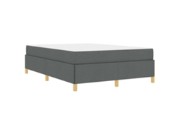 Conjunto 1 Estrutura Da Cama Vidaxl Cinzento-baço Tecido (140 X 190 Cm)