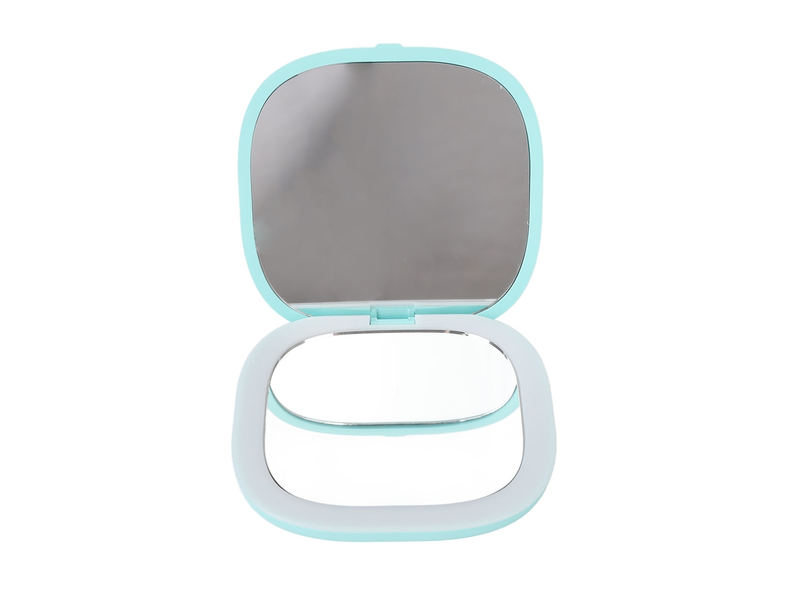 Espejo De Maquillaje Doble Cara Plegable Con 3x Magnificación Led