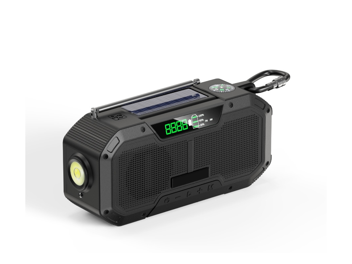 Rádio de emergência AQUAFORGE portátil, manivela, bateria externa 4000mah, solar, AM/FM, SOS