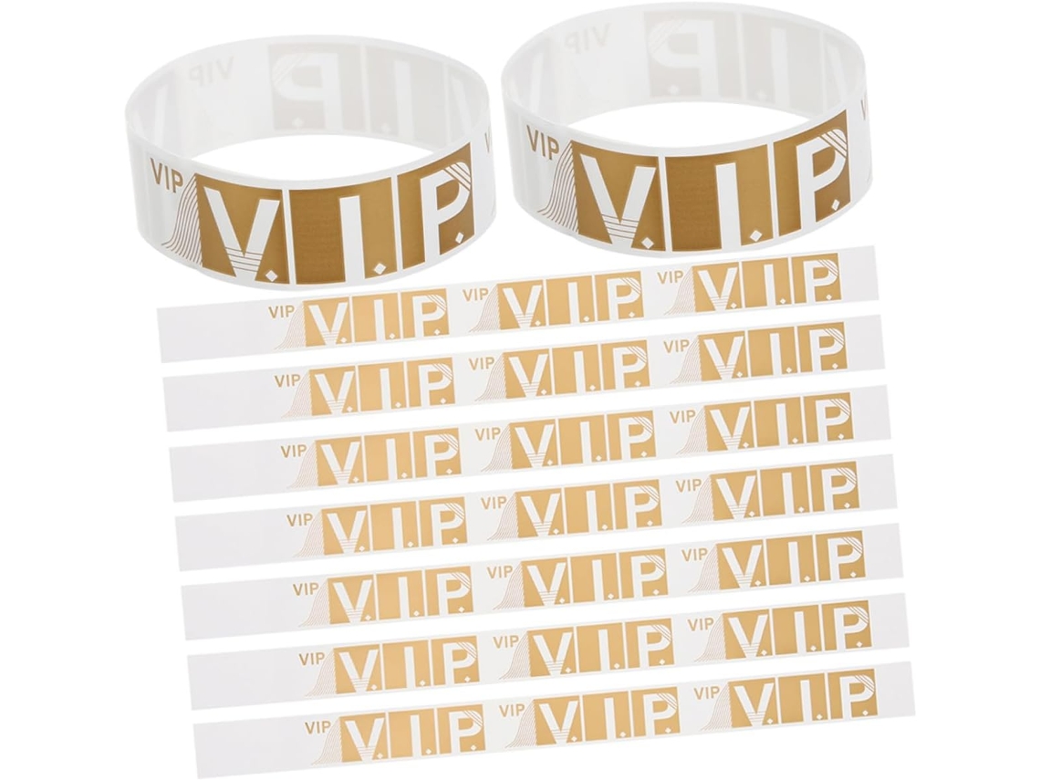 300-pulseiras De Papel Dourado Para Eventos, Impressão Nítida E Ajuste Confortável Para Festas Shows, Feitas De Papel