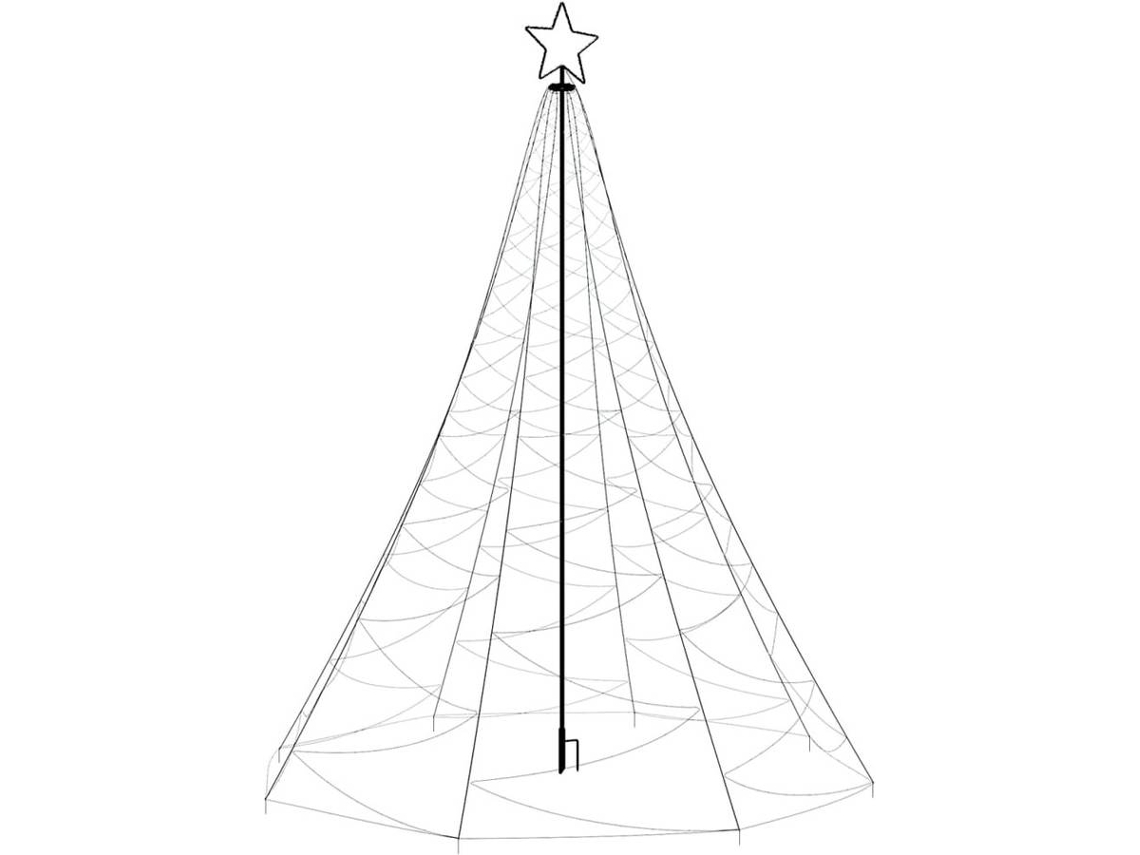 vidaXL Árvore de Natal c/ poste metal 500 luzes LED 3 m branco quente | vidaXL Árvore de Natal c/ poste metal 500 luzes LED 3 m branco quente |