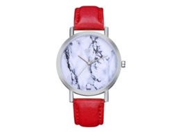 Reloj De Cuarzo Para Parejas Con Correa De Cuero Pu, Caja Plata, Dial Personalizado (rojo)