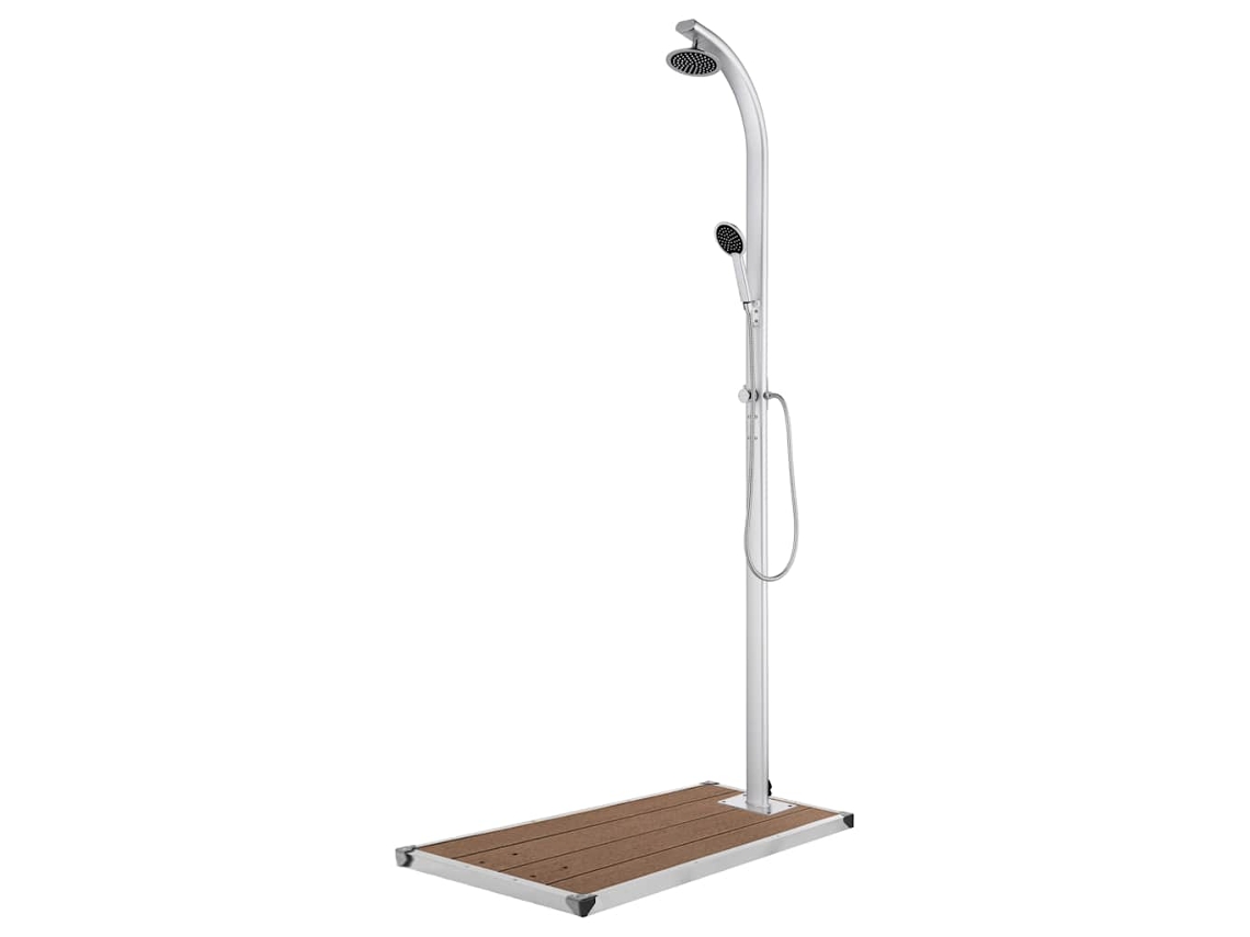Vidaxl Chuveiro De Jardim C/ Base Castanha 220 Cm Alumínio