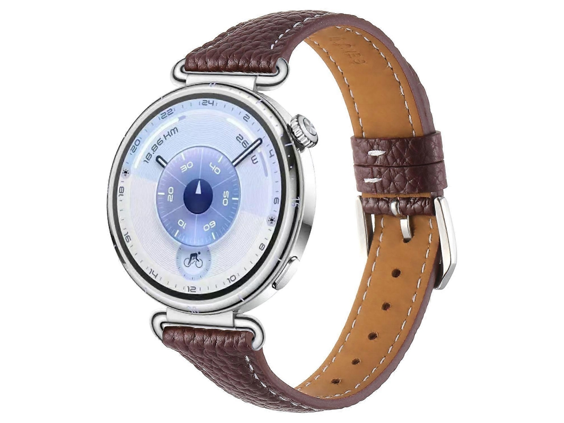 Pulseira De Couro Com Fivela De Pino E Textura De Lichia, 18 Mm