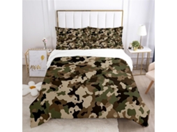 Capa de Edredom com Estampa Camuflagem Militar em MICROFIBRA 200x200cm MAISON EXCLUSIVE