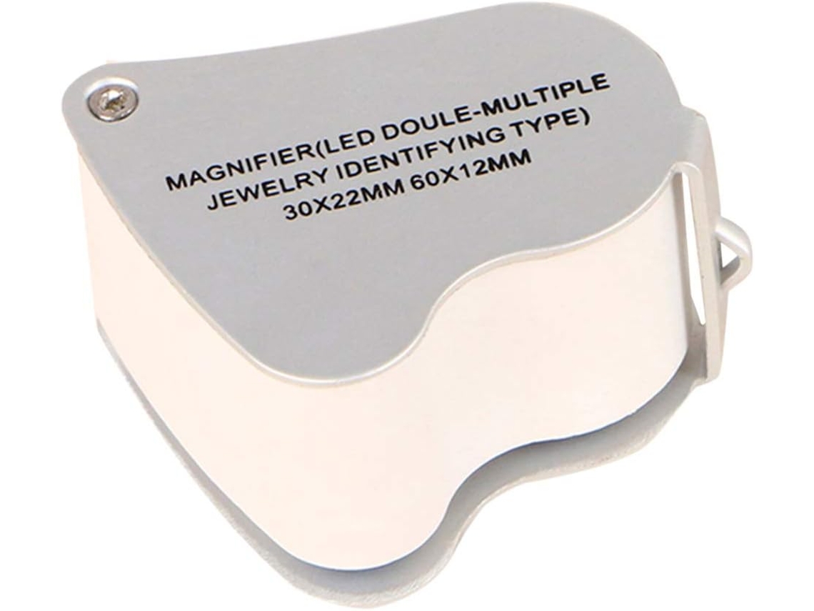 Lupa Dobrável com Luzes Led, Portátil, de Bolso, 30x/60x BRILVIBERA