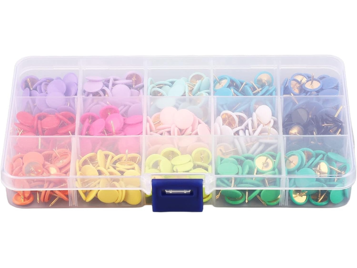 Tachinhas, 15 Cores Sortidas, Tachinhas Decorativas Para Casa, Escritório E Sala De Aula, Feitas De Plástico E Aço