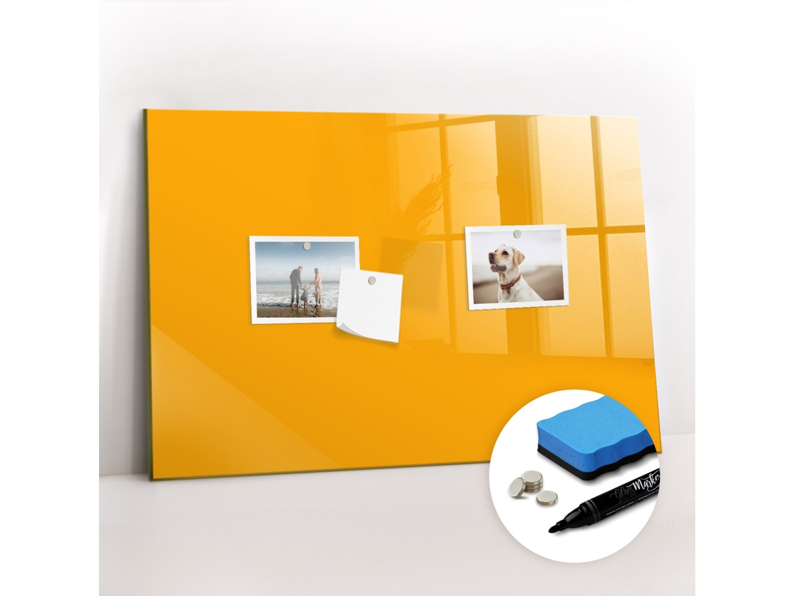 Quadro Magnético Colorido Cor Amarelo-ouro Para A Sala De Estar Espelharte (60x40 Cm)