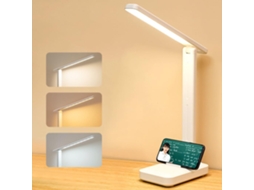 Luminária de mesa LED, controle por toque, 3 modos de iluminação, suporte para celular