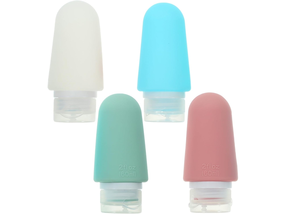 Conjunto De 4 Frascos De Viagem Recarregáveis