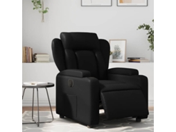 Vidaxl Poltrona Reclinável Elétrica Couro Artificial Preto