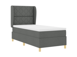 Cama Box Com Colchão Cinza Escuro Vidaxl Tecido (90x200 Cm)