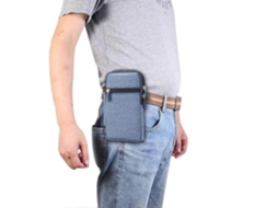 Bolsa De Cintura Universal Multifuncional Para Celular, Em Denim Xadrez Simples, Para Smartphones De 6,3 Polegadas Ou Menos