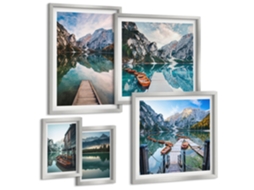 Galeria De Pinturas Murais Ponte De Londres, Relógio Big Ben Moldura Prateada Fotos Para O Escritório Espelharte (conjunto De 5 Imagens)