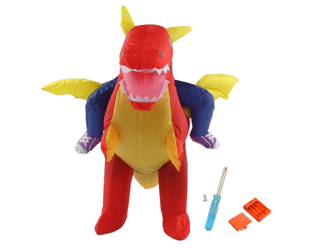 Traje Inflável Dinossauro Montável Engraçado para Adultos 150 190cm Indoor e Outdoor S/MARCA