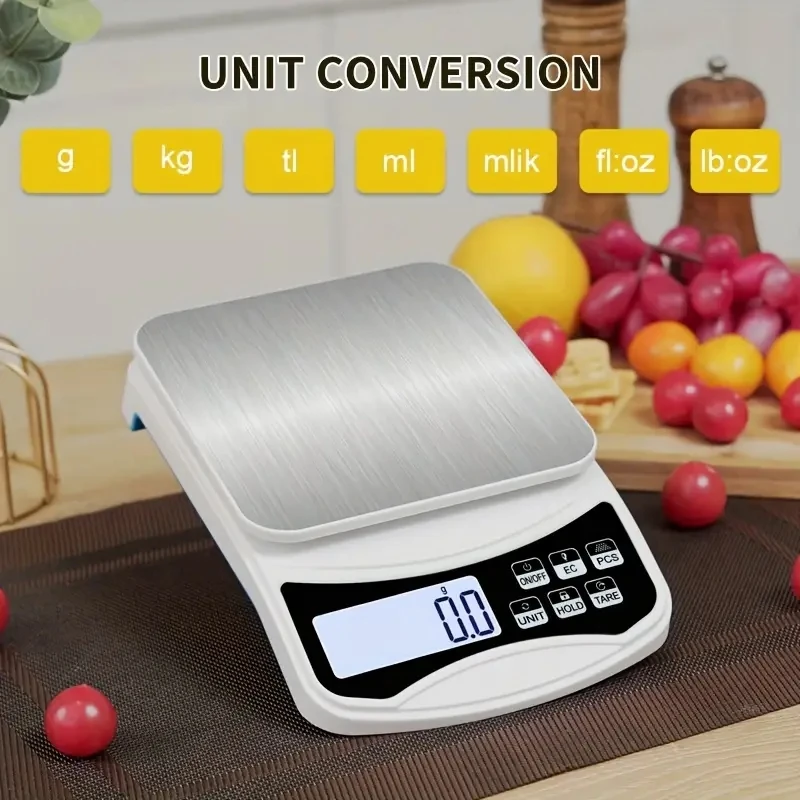 Balança de cozinha AQUAFORGE com visor LCD de alta precisão, 3000 G/0,1 G
