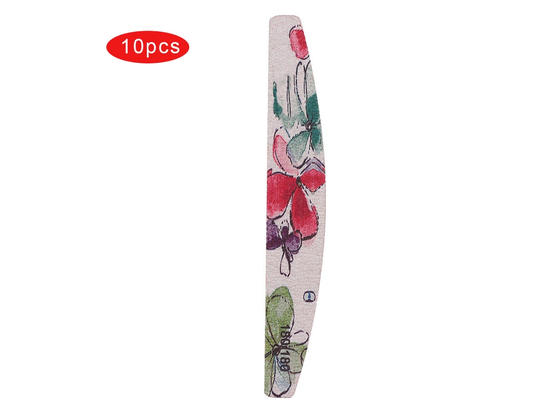 Lixa De Unhas Com Belas Impressões Florais Ferramenta De Polimento De Manicure Duas Faces À Prova D'água 04