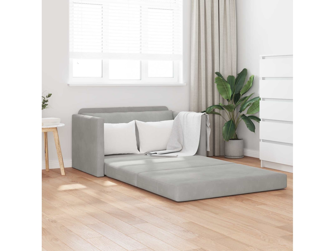 Vidaxl Sofá-cama Cinzento-claro 124 X 71 X 78 Cm Veludo