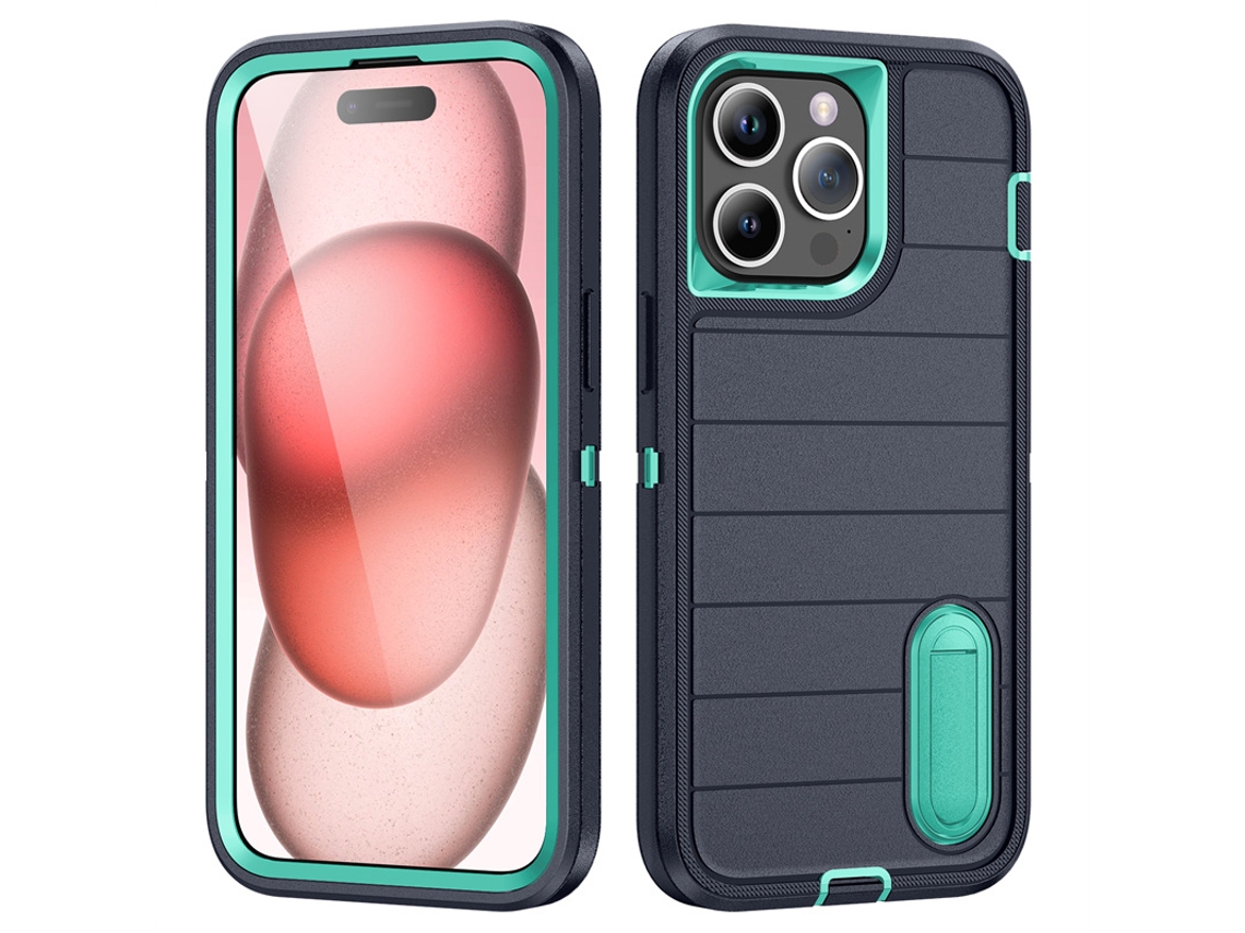 Capa Para Iphone 16 Pro 6.3”- Suporte Integrado, Resistente E À Prova De Choque Azul Escuro Hexinyigjly