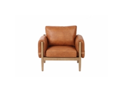 Poltrona Marrom em Pu, Cor Freixo, 94x80x82cm ALEXANDRA HOUSE LIVING