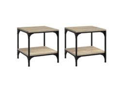 Side Table, Side Tables Vidaxl Marrom Madeira Processada (40 X 40 X 40 Cm)