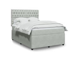 Vidaxl Cama Com Molas/colchão 140x200 Cm Veludo Cinzento-claro