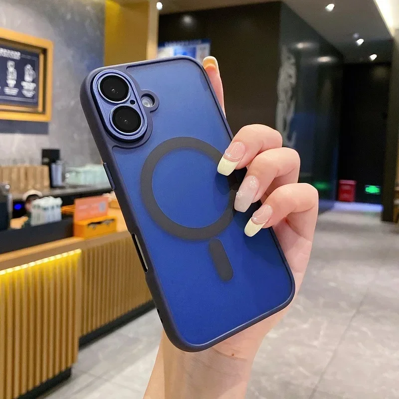 Capa Para Iphone 13 Pro Max (azul) Resistente A Impactos E Com Acabamento Fosco E Moldura Protetora.