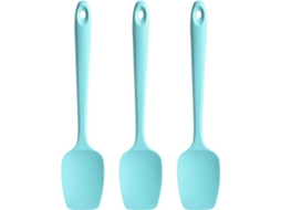 Rebe - Conjunto de 3 espátulas de silicone de qualidade alimentar, resistentes ao calor até 315 °C (600 °F), utensílios de cozinha para assar e cozinhar (verde-água)