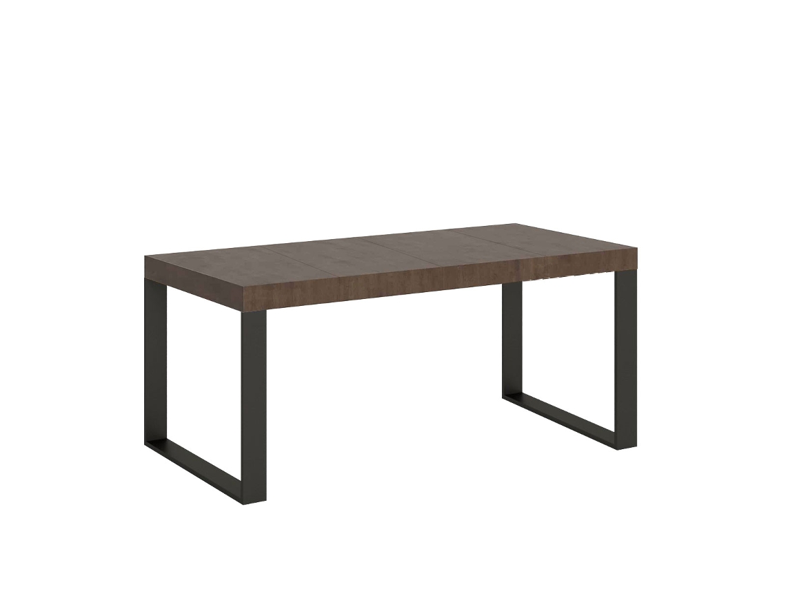 Mesa de Jantar Extensível 90X90/246 Cm Tecno Premium Nogueira Quadro Antracite ITAMOBY
