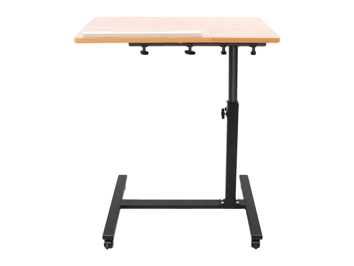 Mesa De Computador Ajustável, Carrinho Móvel Com Rodas, Ajuste De Altura Ergonômico, Marron