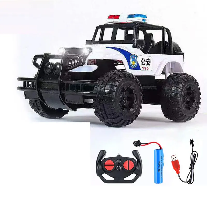 Carro off-road com controle remoto de 4 canais e 2.4g, carregamento USB.