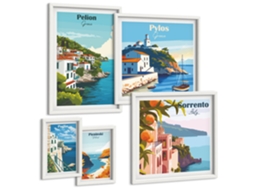 Conjunto De Pinturas Paisagens Das Ilhas Gregas Espelharte (5 Peças)