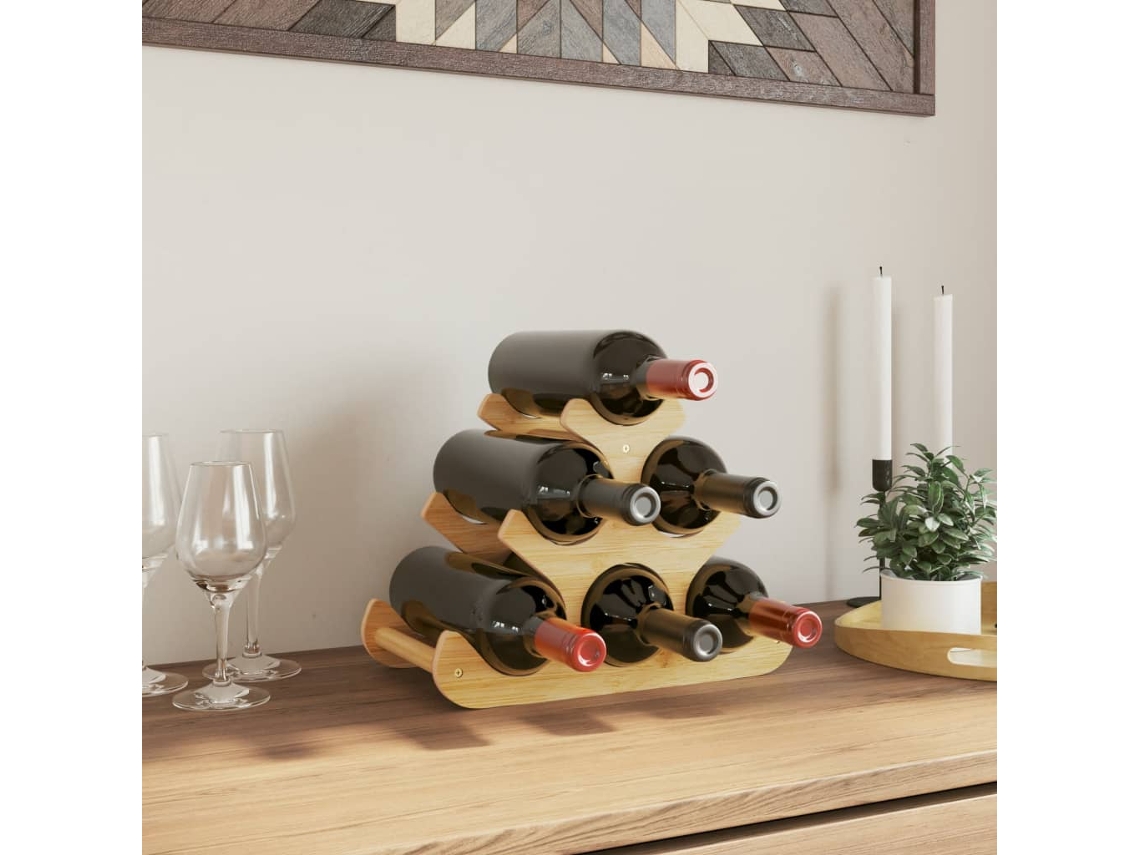 Vidaxl Garrafeira Para 6 Garrafas 35x18x25,5 Cm Bambu
