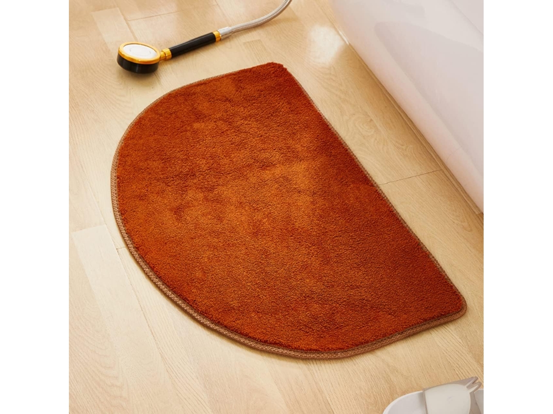 Tapete De Banheiro (40 X 60 Cm, Vermelho Tijolo), Tapete De Banheiro Absorvente, Antiderrapante, Tapete De Chuveiro, Capacho Semicircular Lavável