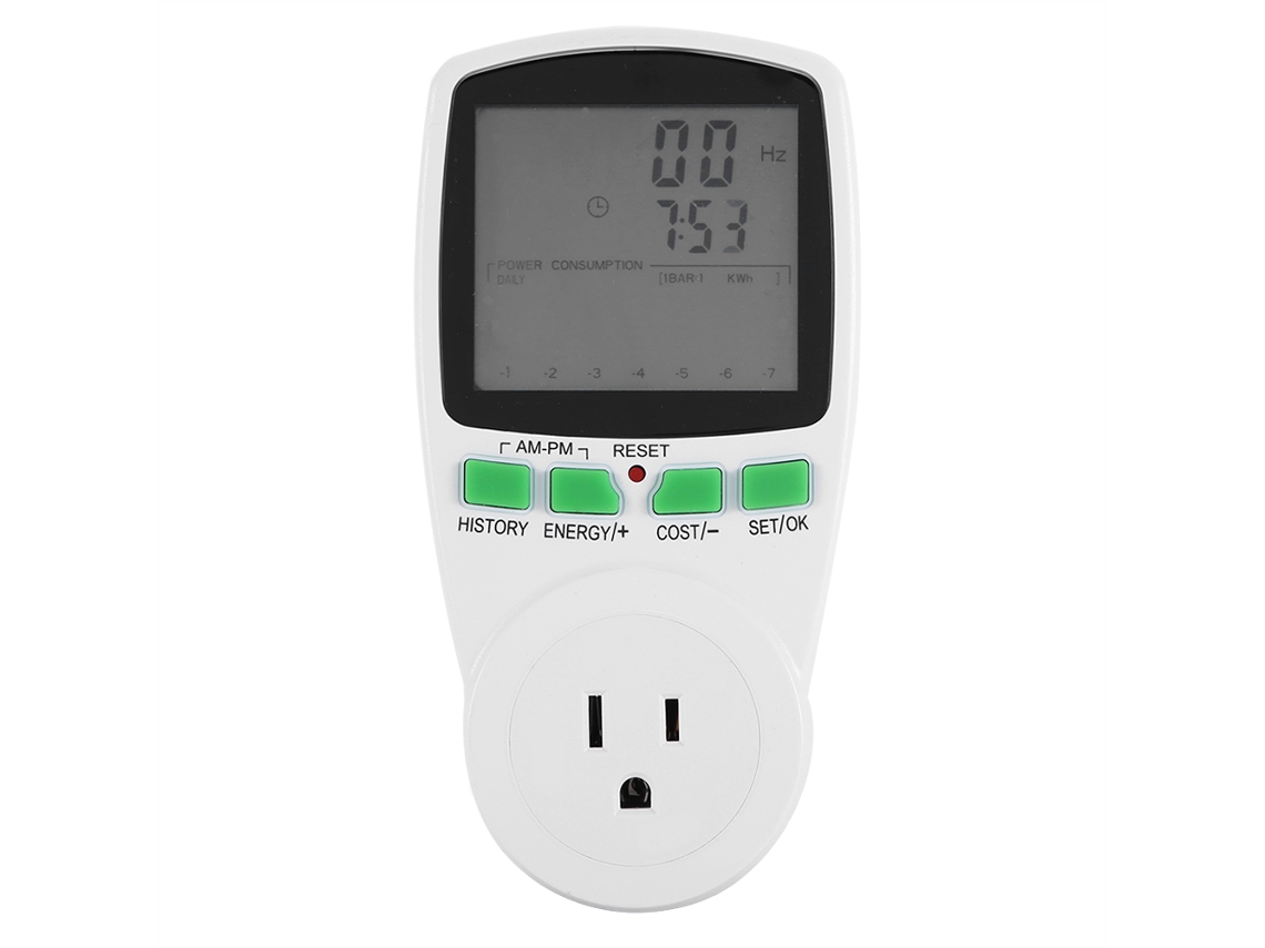 Soquete De Monitoramento De Energia E Medição (padrão Dos Eua, Com Tela Lcd Digital, Compatível Com Uma Ampla Faixa De Tensão De 110~130v)