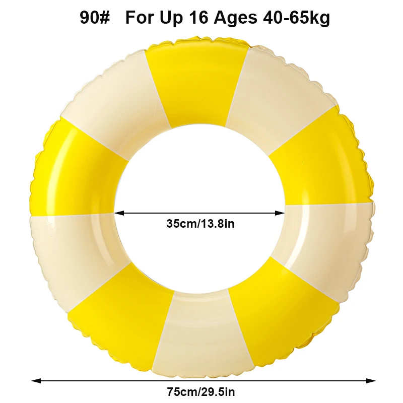 Boia Inflável Listrada E Espessa (90 - Adequado Para 40-65 Kg), Ideal Para Piscinas.