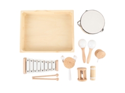 Ats conjunto de Instrumentos Musicales de Madera para Niños Juguetes de Percusión Educatsivos para Aprendizaje Temprano