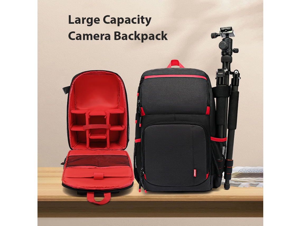 Mochila Para Câmera Dslr Impermeável Com Compartimento Para Notebook E Suporte De Tripé, Ideal Para Viagens E Trilhas