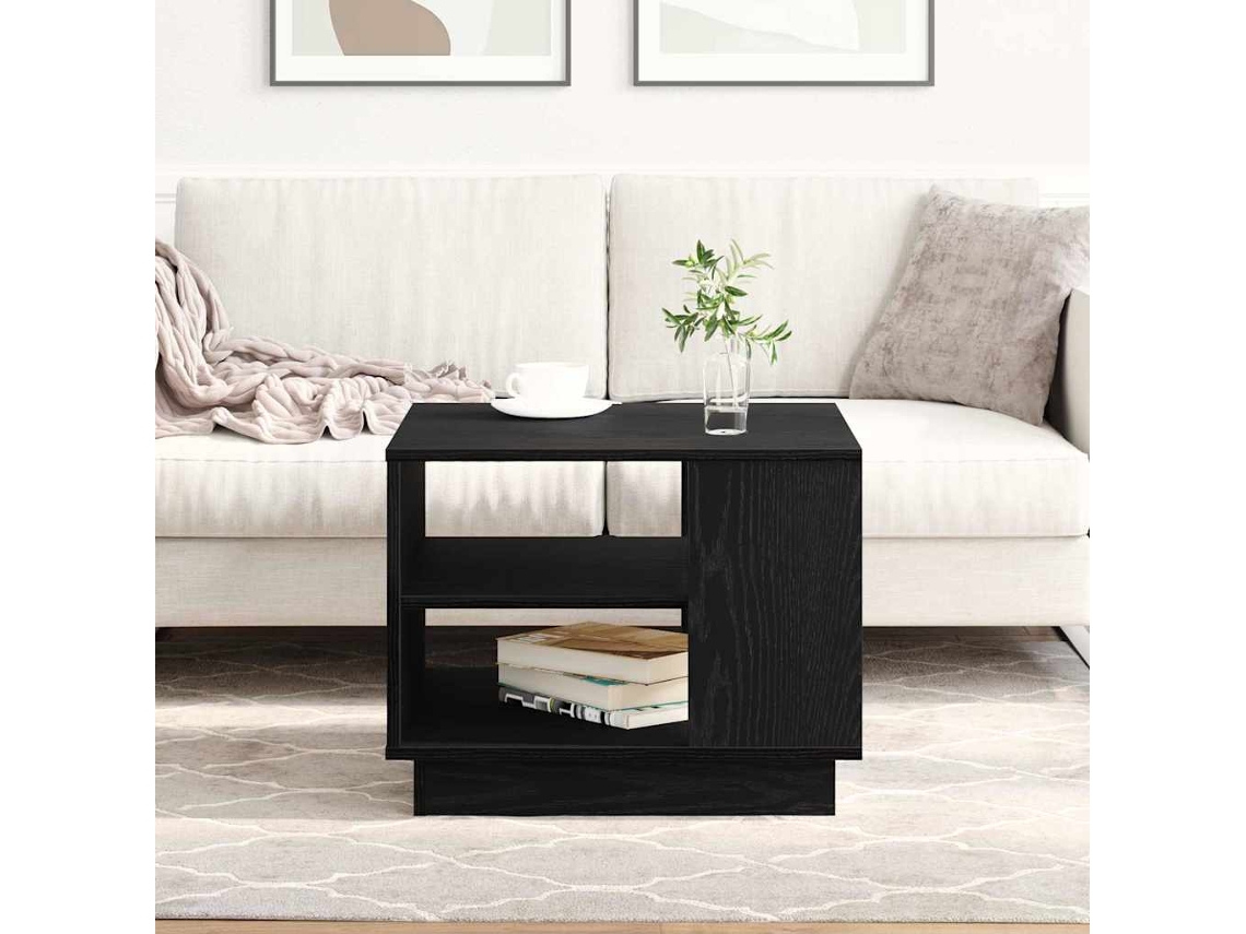 Vidaxl Mesa De Centro Carvalho Preto 55 X 55 X 42 Cm