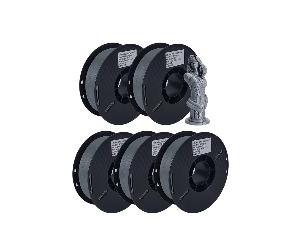 Filamento Para Impressora 3d, Cores Mistas, Material Pla,5kg Cinza Oem
