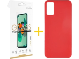 Kit Capa e Película Samsung Galaxy A71 4G SKYHE Silicone Líquido (Vermelho)