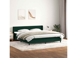 Cama com Molas/colchão 180x220 Cm Veludo Verde escuro MAISON EXCLUSIVE