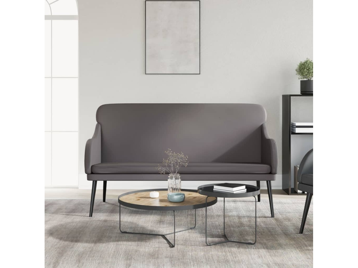 Vidaxl Banco 110x76x80 Cm Couro Artificial Cinzento