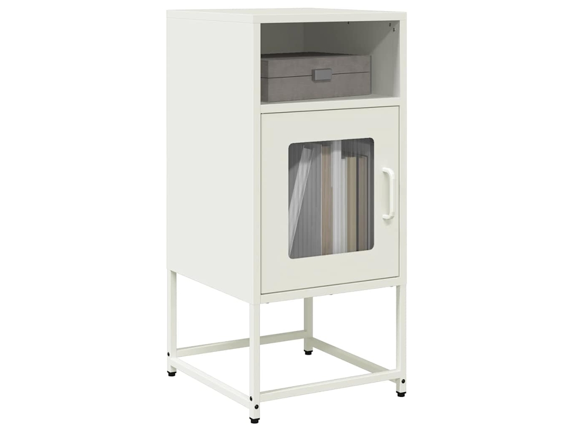Vidaxl Mesa De Cabeceira 36x39x78 Cm Aço Laminado A Frio Branco