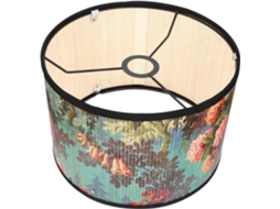 Luminária Decorativa De Bambu Com Estampa Floral, Soquete E27, Compatível Com Luminárias De Teto Ou De Chão, Para Uso Interno.