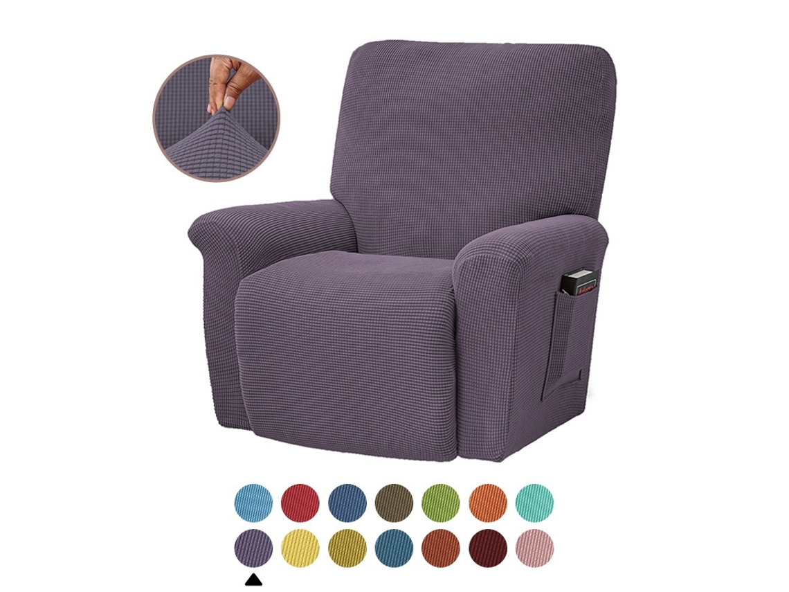 Capa Elástica Para Sofá Reclinável Lazboy Roxo Com Proteção Prática Elysve